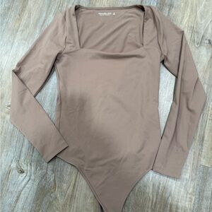 Abercrombie & Fitch Nude Long Sleeve Bodysuit